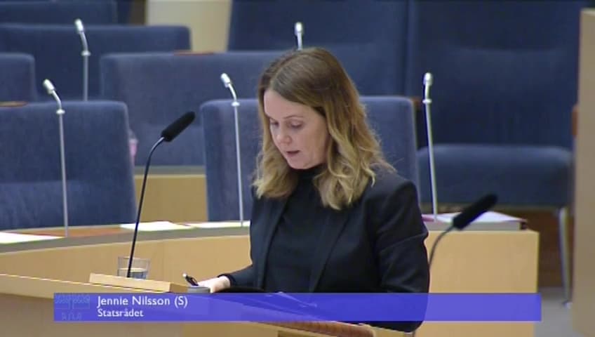 Stillbild från Interpellationsdebatt, Skarven