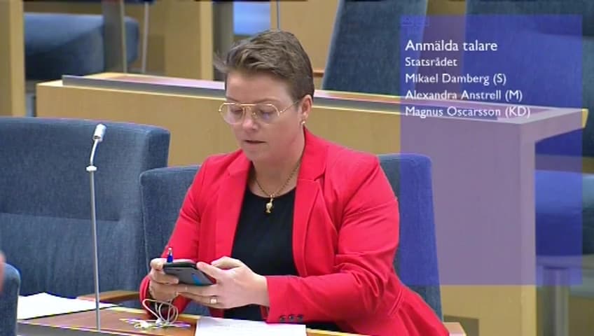 Stillbild från Interpellationsdebatt, Djurrättsmotiverad terrorism