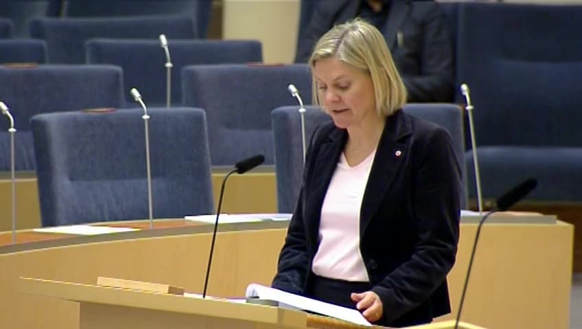 Stillbild från Interpellationsdebatt, Åtgärder för att göra det mer lönsamt för låginkomsttagare att arbeta