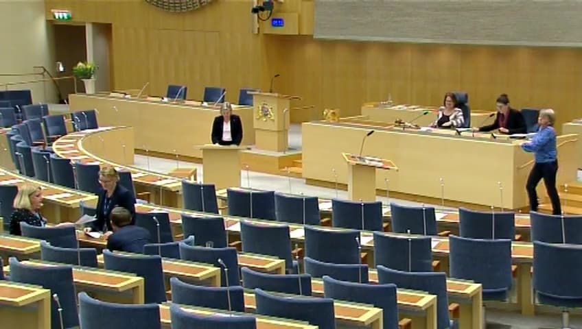 Stillbild från Interpellationsdebatt, Nedläggningen av Kronofogden i Hudiksvall