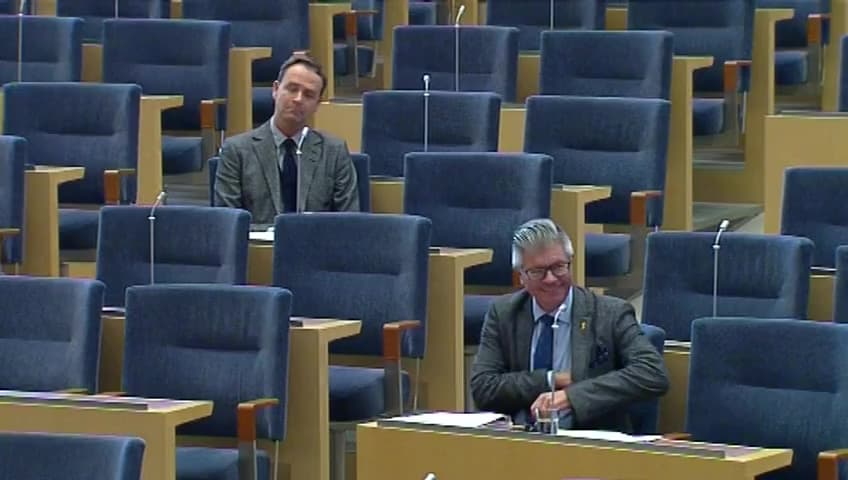 Stillbild från Interpellationsdebatt, Konventionen om förbud mot kärnvapen