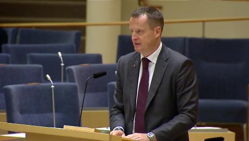 Stillbild från Interpellationsdebatt, Säkerhetsrutinerna på Svenska kraftnät