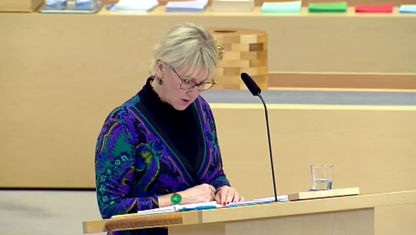 Stillbild från Interpellationsdebatt, Formuleringen om Nato i regeringsförklaringen