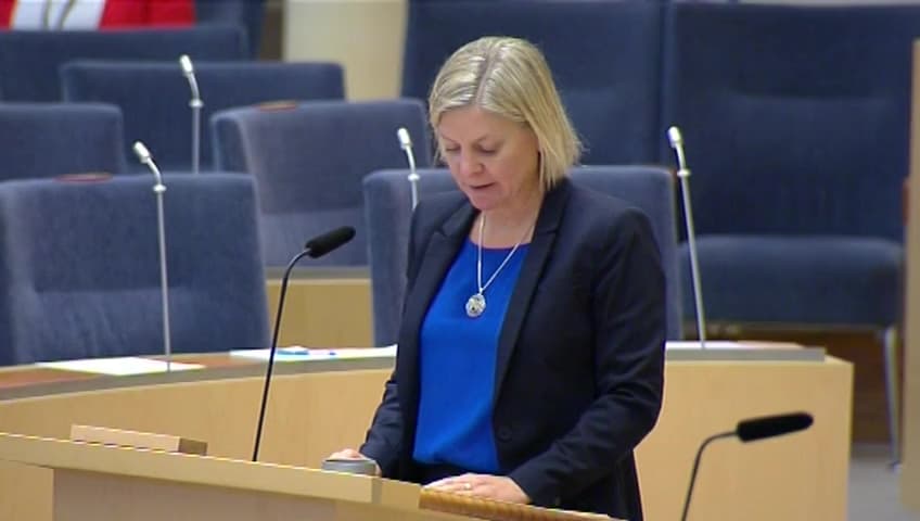 Stillbild från Interpellationsdebatt, Moms på inhyrd personal