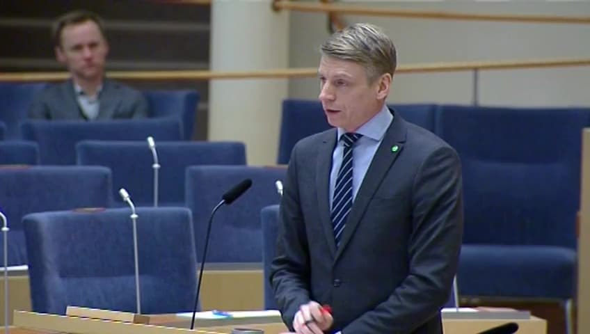 Stillbild från Interpellationsdebatt, Lantmäteriets verksamhet