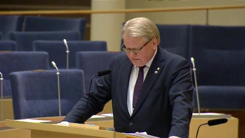 Stillbild från Interpellationsdebatt, Marinens behov