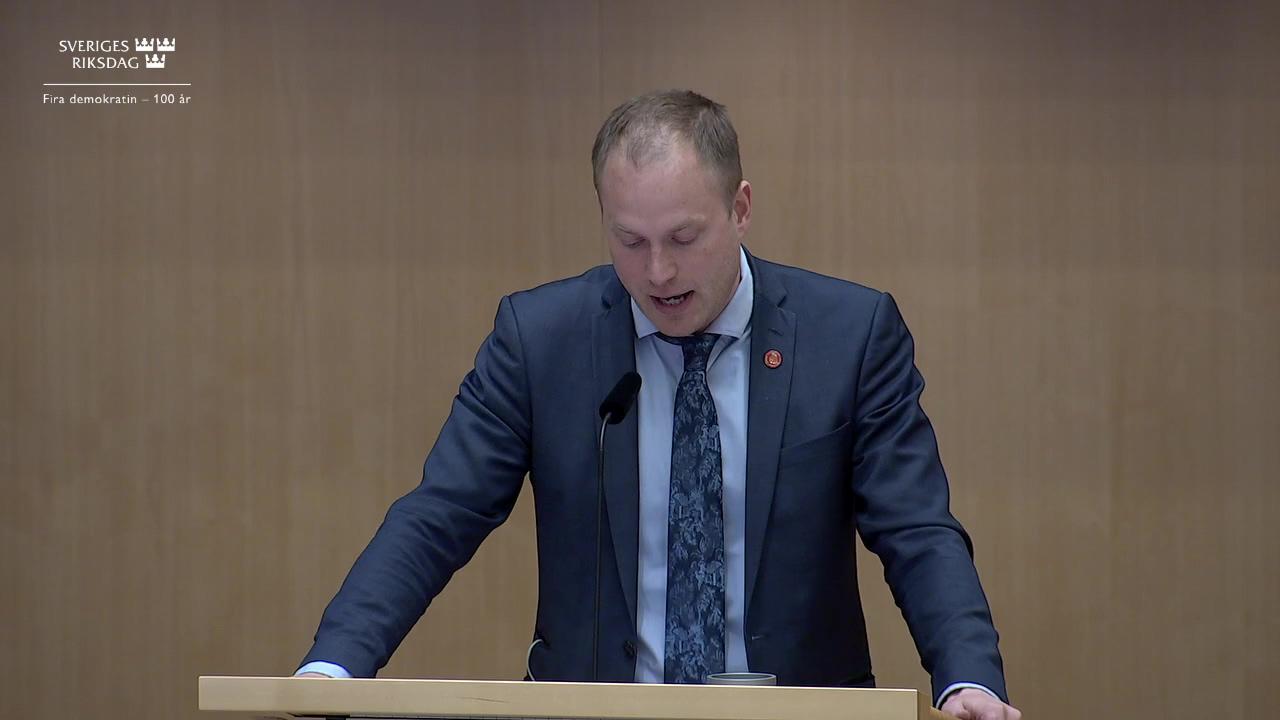 Stillbild från Debatt om förslag, Biometri i brottsbekämpningen