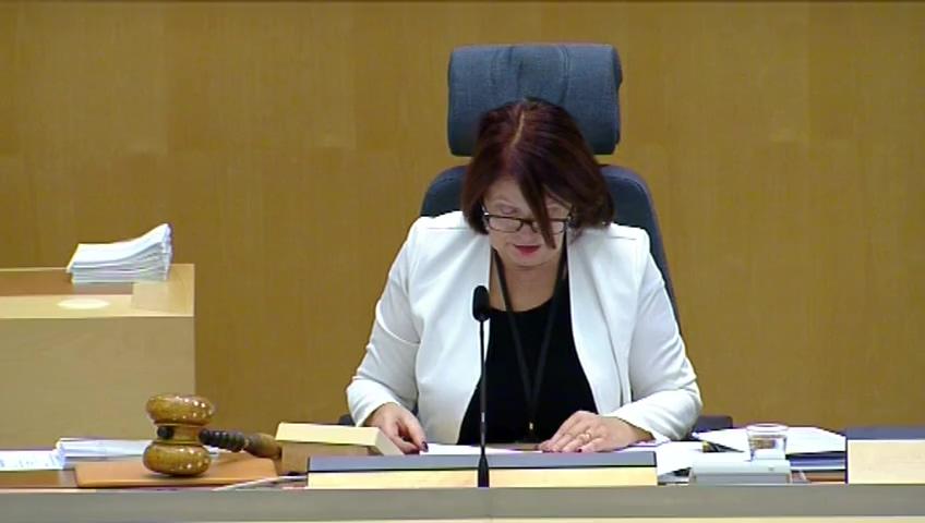 Stillbild från Debatt om förslag, Återinförande av direktförverkande i samband med föreläggande av ordningsbot