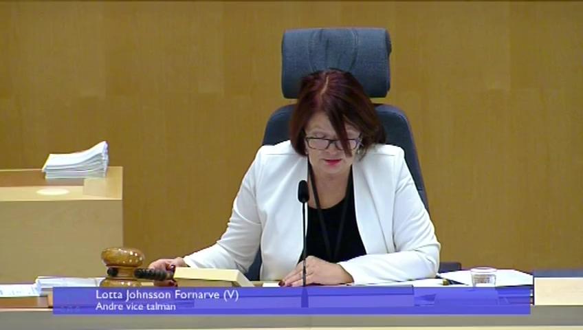 Stillbild från Debatt om förslag, Riksrevisionens rapport om regeringens styrning av affärsverken