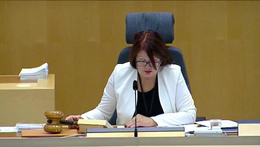 Stillbild från Debatt om förslag, Förbättrade förutsättningar för effektiv resolution av banker