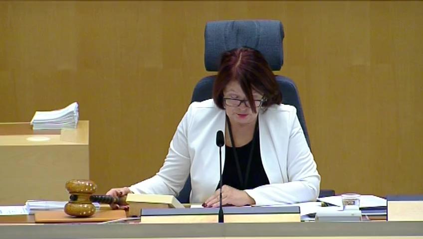 Stillbild från Debatt om förslag, Prövning av ärenden enligt EU:s förordning om värdepapperisering samt volatilitetsjustering för försäkringsföretag