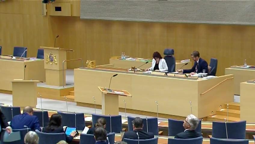 Stillbild från Debatt om förslag, Riksrevisionens rapport om finansiell stabilitet