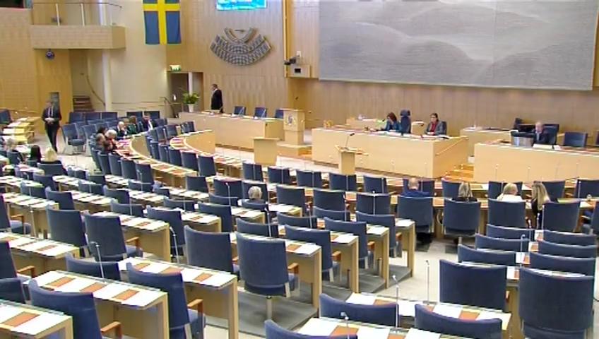 Stillbild från Debatt om förslag, Fortsatt utbetalning av garantipension inom EES och Schweiz