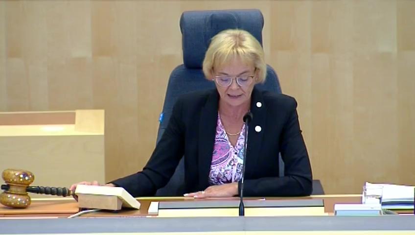 Stillbild från Debatt om förslag, Uppskov med behandlingen av vissa ärenden