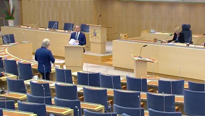 Stillbild från Interpellationsdebatt, Villkoren för företagare i välfärdssektorn