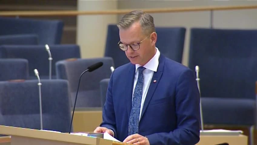 Stillbild från Interpellationsdebatt, Villkor för företagande