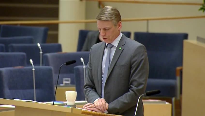 Stillbild från Interpellationsdebatt, Miljömärkningen Svanen