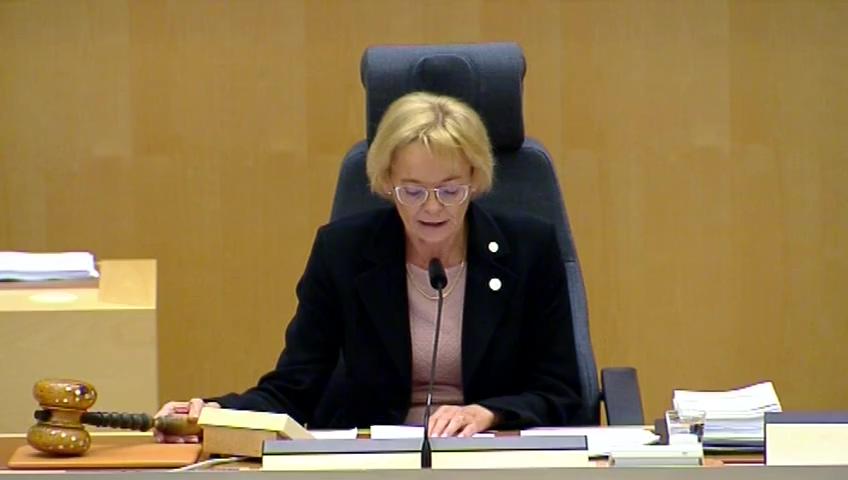 Stillbild från Debatt om förslag, Riksbankens förvaltning 2017