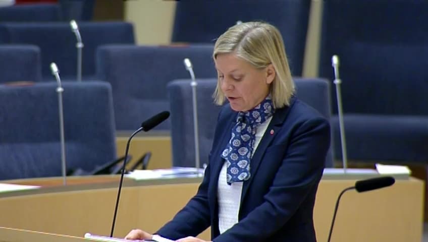 Stillbild från Interpellationsdebatt, Skatteflykt och EU:s så kallade svarta lista