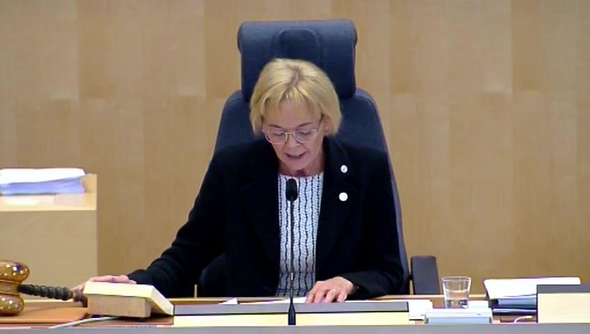 Stillbild från Debatt om förslag, Bättre möjligheter till finansiering av järnvägsfordon