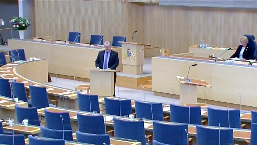 Stillbild från Interpellationsdebatt, Försäljning av vildsvinskött