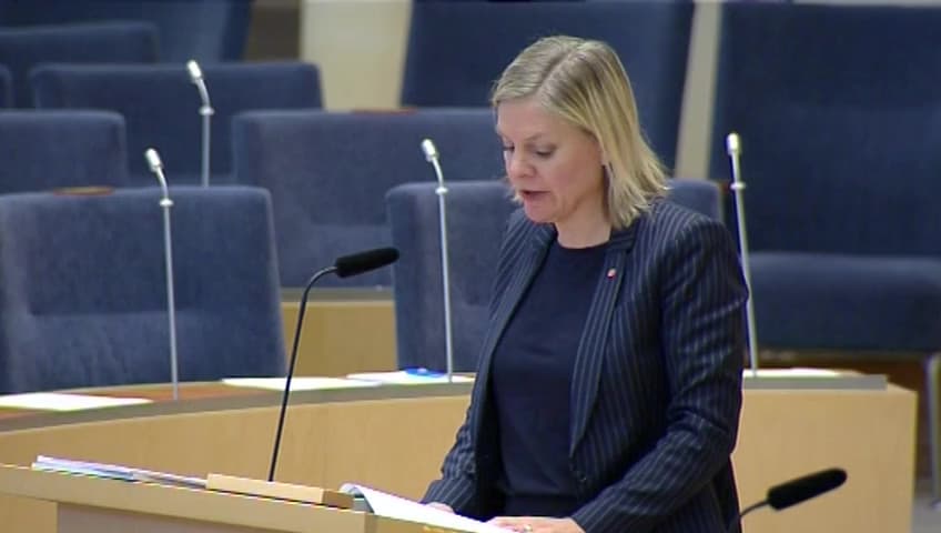 Stillbild från Interpellationsdebatt, En svag skatteunderlagstillväxt