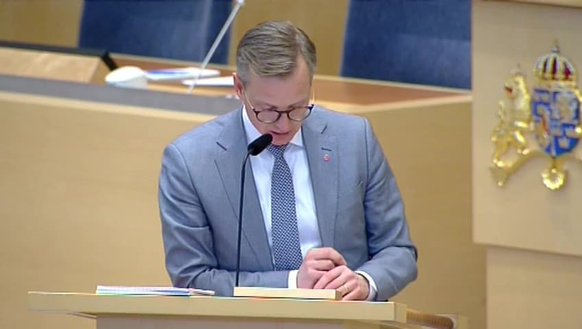 Stillbild från Interpellationsdebatt, Svensk gruvnäring och cirkulär ekonomi