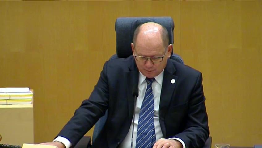 Stillbild från Debatt om förslag, Ett par frågor om kontoföring och clearingverksamhet