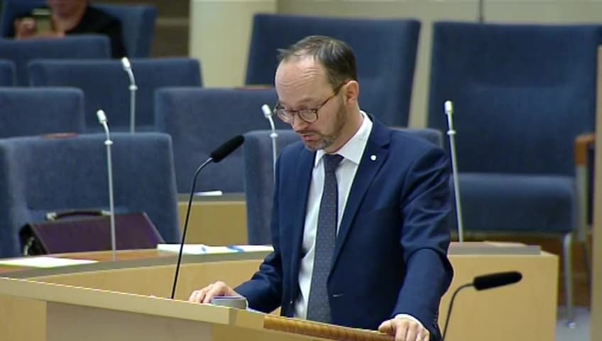 Stillbild från Interpellationsdebatt, Trafikverkets planer för E45 genom Sveg