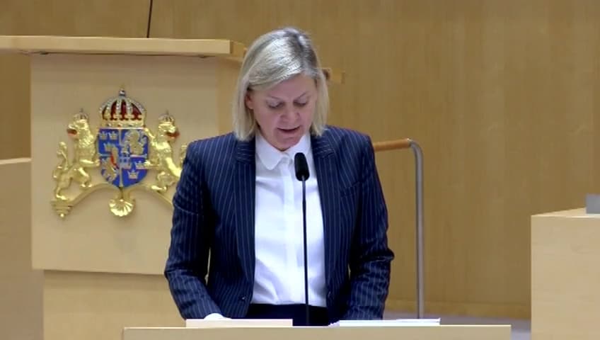 Stillbild från Interpellationsdebatt, Svensk konkurrenskraft