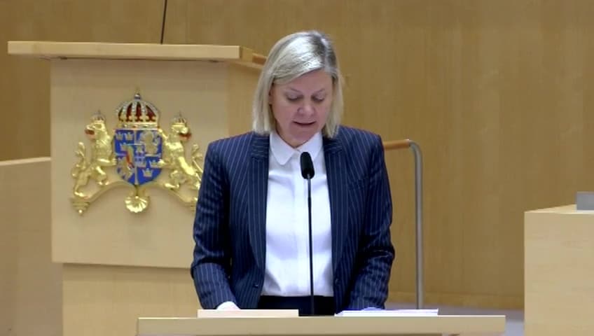 Stillbild från Interpellationsdebatt, Skattedifferensen mellan löntagare och pensionärer