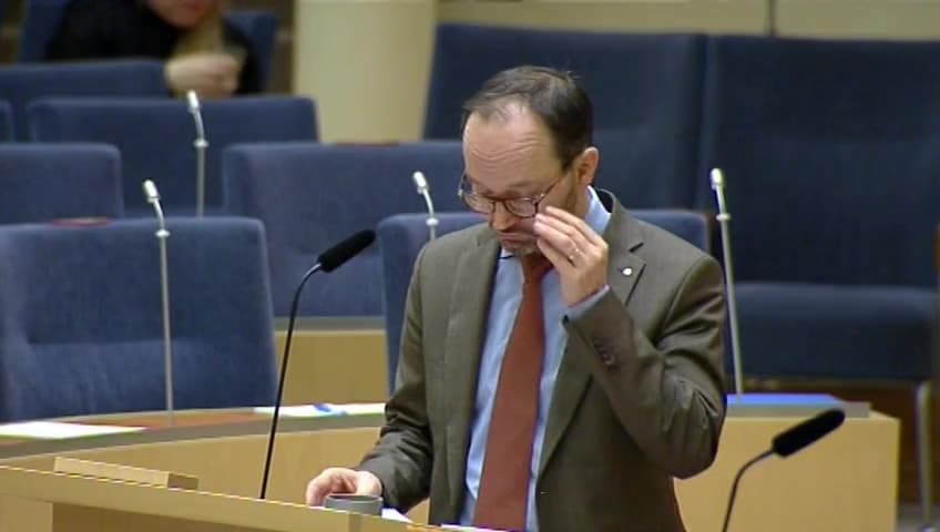 Stillbild från Interpellationsdebatt, EU-trailer på hala vägar