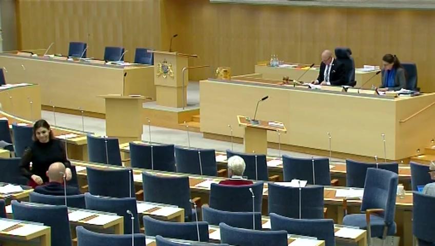 Stillbild från Debatt om förslag, Riksrevisionens rapport om pensionssystemets årsredovisning