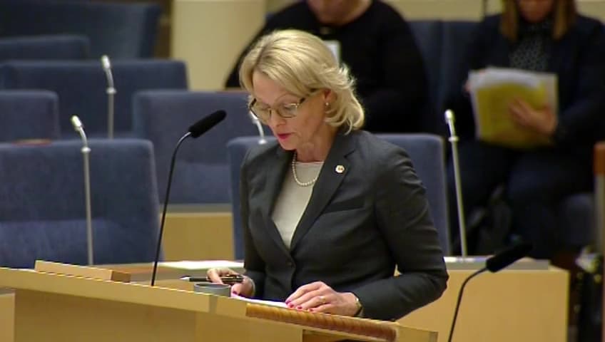 Stillbild från Interpellationsdebatt, Migrationsverkets benämning av kristna församlingar
