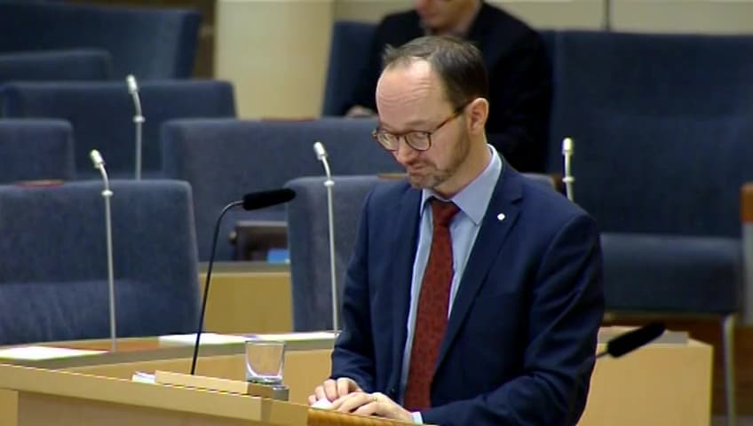 Stillbild från Interpellationsdebatt, Förbifart Stockholm i Häggvik