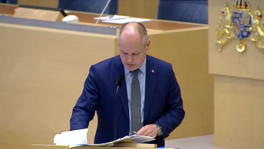 Stillbild från Interpellationsdebatt, Nationellt tiggeriförbud