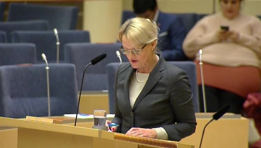 Stillbild från Interpellationsdebatt, Kriminalisering av köp av hyreskontrakt