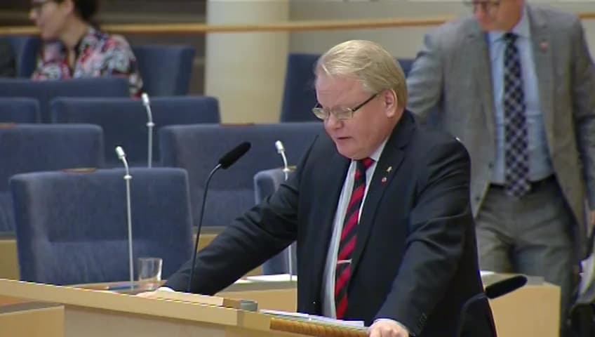 Stillbild från Interpellationsdebatt, Sveriges indirekta stöd till kärnvapenproduktion