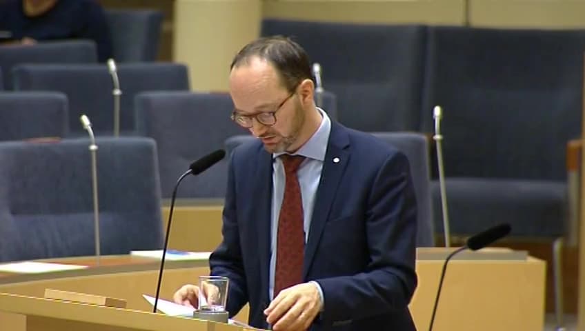 Stillbild från Interpellationsdebatt, Fjärrstyrd flygledning på Åre Östersund Airport