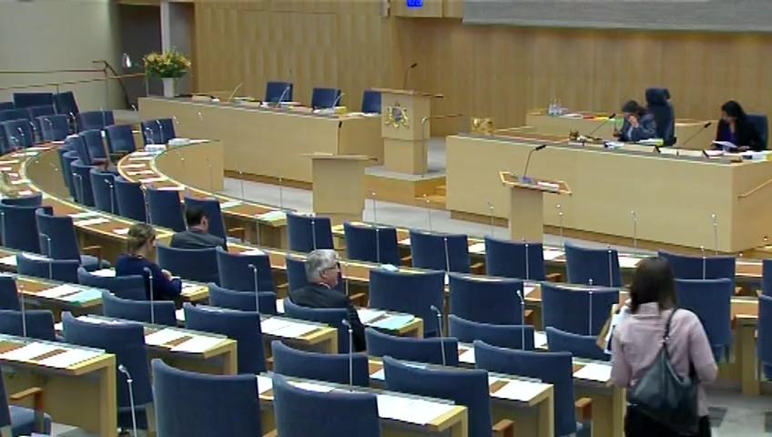 Stillbild från Debatt om förslag, Anpassning av svensk rätt till EU-förordningen om linbaneanläggningar