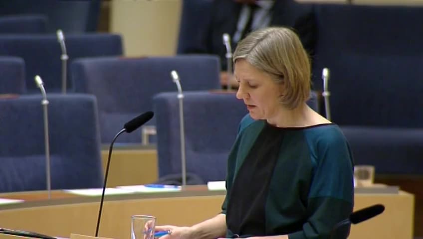 Stillbild från Interpellationsdebatt, Vargens status i art- och habitatdirektivet 