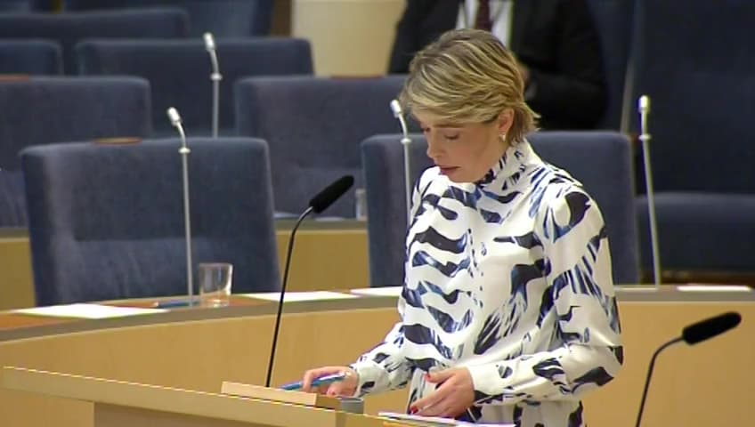 Stillbild från Interpellationsdebatt, Specialistsjuksköterskor