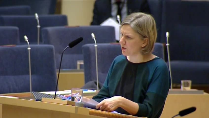 Stillbild från Interpellationsdebatt, Översyn av artskyddsförordningen