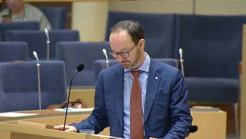 Stillbild från Interpellationsdebatt, Byggandet av Sydostlänken