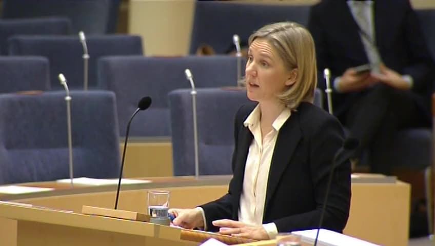 Stillbild från Interpellationsdebatt, Skyddsjakt på varg