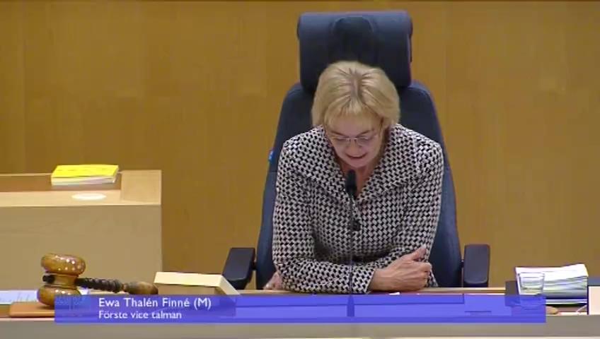 Stillbild från Debatt om förslag, Riksrevisionens rapport om exportkontrollen av krigsmateriel