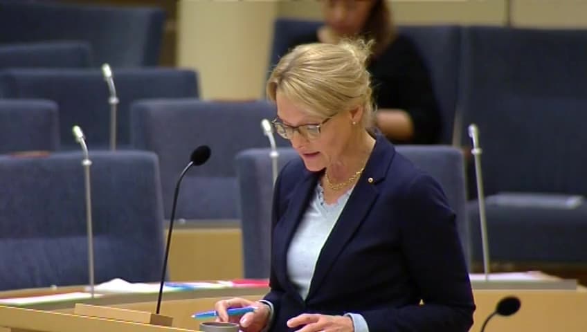 Stillbild från Interpellationsdebatt, Asylsökandes rätt att välja handläggare efter kön