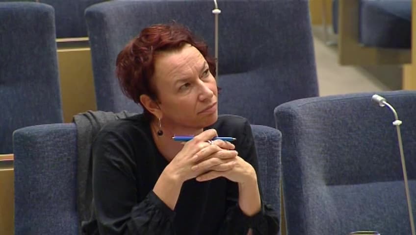 Stillbild från Interpellationsdebatt, Utvärdering av den tillfälliga lagen