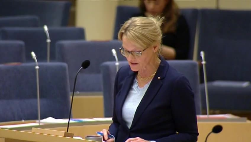 Stillbild från Interpellationsdebatt, Migrationsverkets skulder till kommunerna 