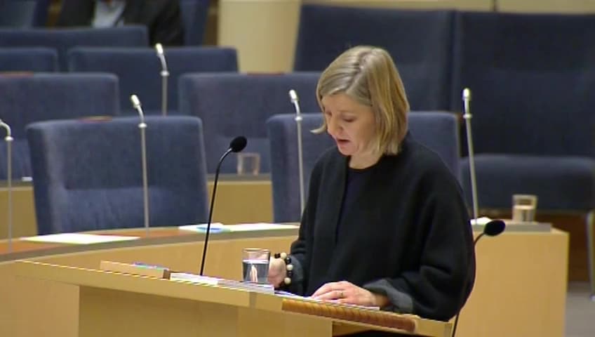 Stillbild från Interpellationsdebatt, Förbud mot uranbrytning i Sverige